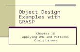 Object Design Examples with GRASP