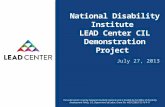 National Disability Institute  LEAD  Center  CIL Demonstration  Project