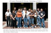 O’Leary Research Group, Summer of 2004