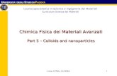 Chimica Fisica dei Materiali Avanzati Part 5 – Colloids and nanoparticles