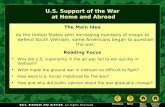 U.S. Support of the War  at Home and Abroad