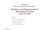 Machine-Level Programming V: Miscellaneous Topics Feb 10, 2004