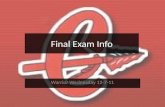 Final Exam Info