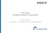 PhD Topic Template  Based Composition
