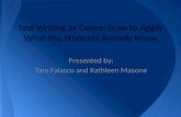 Test Writing as Genre: How to Apply What the Students Already Know