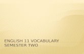 English 11 Vocabulary  Semester Two