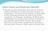 Allah Gives and Deprives Wealth
