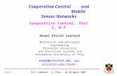Cooperative Control         and                                   Mobile Sensor Networks