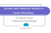 Anxiety and Selective Mutism in Youth  Workshop