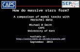 How  do massive stars form ? A comparison of model tracks with Herschel data