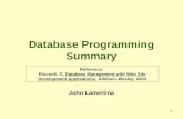 Database Programming Summary