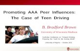 Promoting  AAA  Peer  Influences:  The  Case  of  Teen  Driving