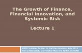 The Growth of Finance, Financial Innovation, and Systemic Risk Lecture 1