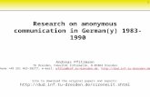 Research on  anonymous communication  in German(y) 1983-1990