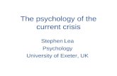 The psychology of the current crisis