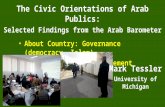 The  Civic Orientations of  Arab Publics: Selected Findings from the Arab  Barometer