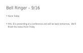 Bell Ringer – 9/16