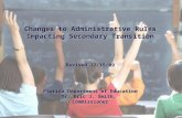 Changes to Administrative Rules Impacting Secondary Transition Revised 12/15/09