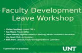 Faculty Development  Leave Workshop