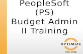 PeopleSoft (PS) Budget Admin II Training