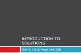 Introduction to solutions