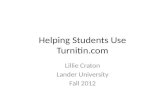Helping Students Use Turnitin