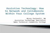Assistive  Technology: How  to Network and Collaborate  Within  Your College System