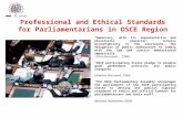 Professional  and Ethical Standards for Parliamentarians in OSCE Region