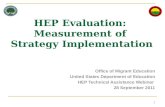HEP Evaluation:  Measurement of  Strategy Implementation