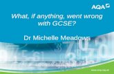 What, if anything, went wrong with GCSE ? Dr Michelle Meadows