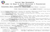Soccer New Brunswick  Under 12 Boys & Girls Division 1 Provincial Championships