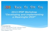 2013 IPDP Workshop “Developing and Implementing a Meaningful IPDP”