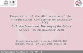Preparation of the 48 th  session of the  International Conference on Education (ICE)