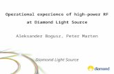 Operational experience of high-power RF at Diamond Light Source