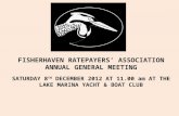 FISHERHAVEN RATEPAYERS’  ASSOCIATION ANNUAL  GENERAL MEETING