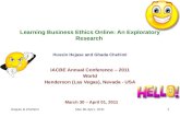 Learning Business Ethics Online: An Exploratory Research Hussin Hejase and Ghada Chehimi