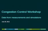 Congestion Control Workshop Data from measurements and simulations