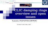 CLIC damping rings overview and open issues