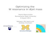 Optimizing the  W resonance in  dijet  mass