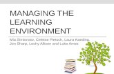 Managing the learning environment