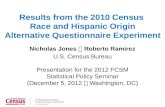 Results  from the 2010 Census  Race and Hispanic Origin Alternative Questionnaire Experiment