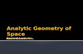 Analytic Geometry of Space Second  Lecture