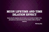 Muon Lifetime and time dilation effect