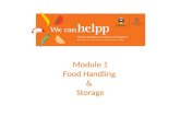 Module 1 Food Handling  &  Storage