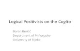 Logical Positivists on the  Cogito