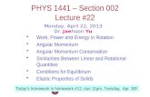 PHYS  1441  – Section  002 Lecture  #22