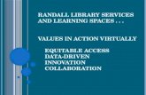 Randall Library  values in action virtually Equitable Access Data-Driven Innovation Collaboration