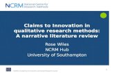 Claims to Innovation  in qualitative research methods: A narrative literature review