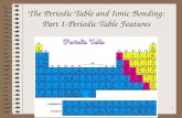 The Periodic Table and Ionic Bonding: Part 1-Periodic Table Features