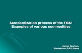 Standardization process of the FBS: Examples of various commodities James Geehan,